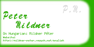 peter mildner business card