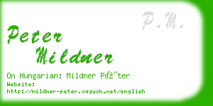 peter mildner business card